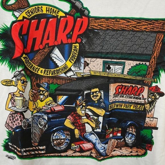 Baldwin Park Police T Shirt Mens Size XL Vintage Y2K SHARP Program Construction - Picture 4 of 7